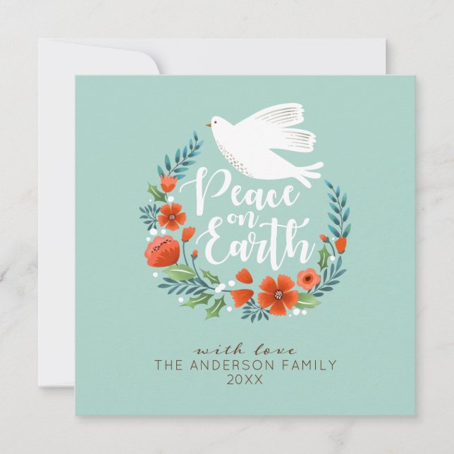 Niedlich Frohe Weihnachten Blumenreath Foto (Vorderseite)