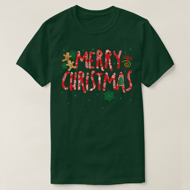 Niedlich frohe Weihnachten Candy Cane Holiday Ging T-Shirt (Design vorne)