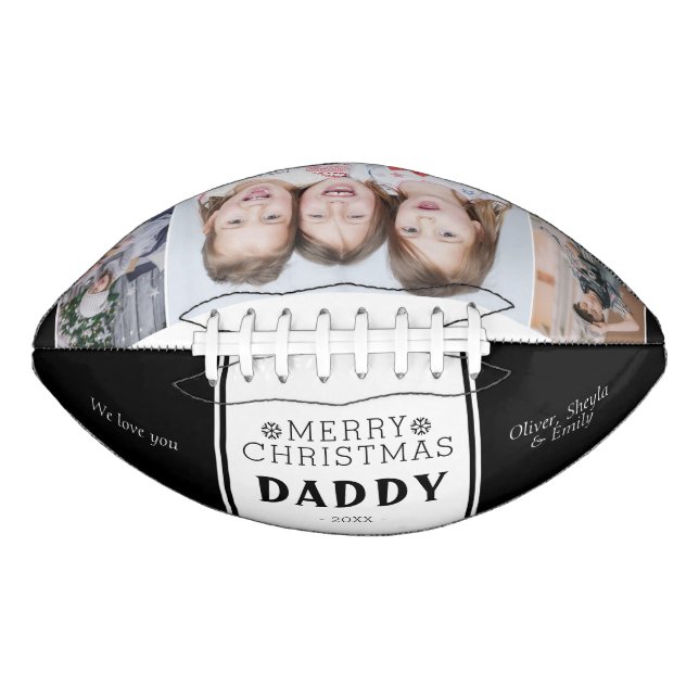 Niedlich frohe Weihnachten Daddy Black 3 Foto Coll Football (Vorderseite)