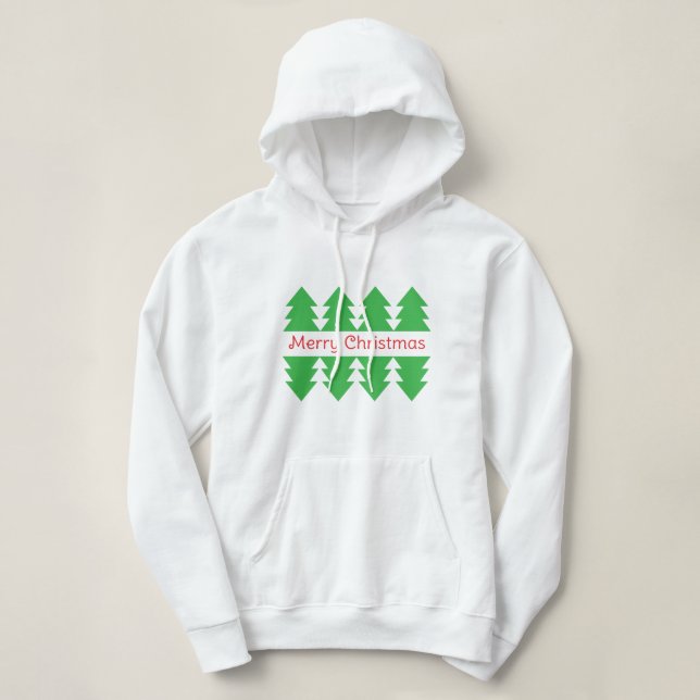 Niedlich frohe Weihnachten Einfache Baumgestaltung Hoodie (Design vorne)
