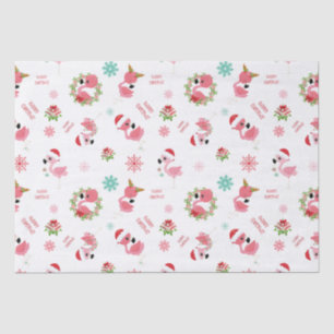 Niedlich frohe Weihnachten Flamingo Snowflake Seidenpapier