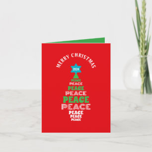 Niedlich frohe Weihnachten Grüner Friedensbaum Ers Karte