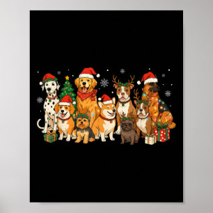 Niedlich Frohe Weihnachten Hund Mama Vater Welpen Poster