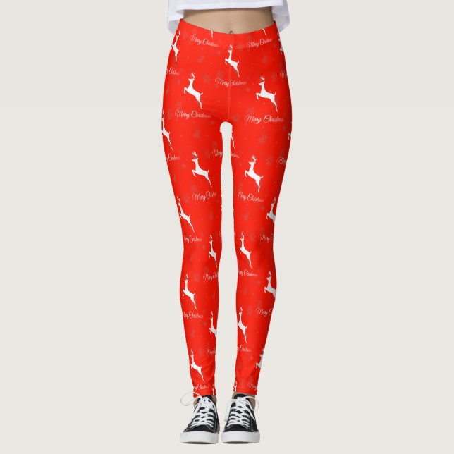 Niedlich frohe Weihnachten Leggings (Vorderseite)