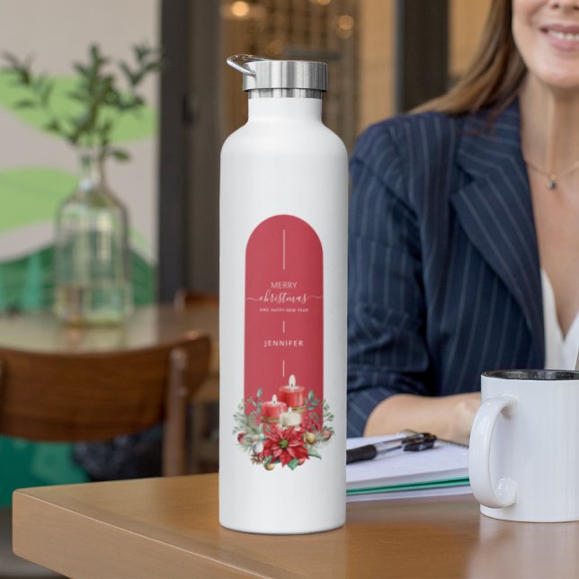 Niedlich frohe Weihnachten Minimalistische Gewohnh Trinkflasche (Von Creator hochgeladen)