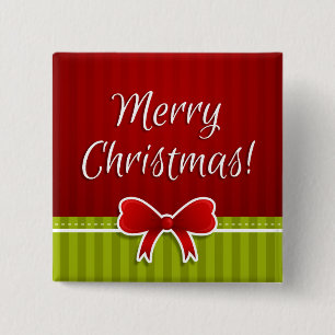 Niedlich Frohe Weihnachten Rot Grün Design Button