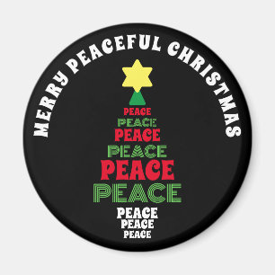 Niedlich frohe Weihnachten Rot und Grün Friedensba Magnet