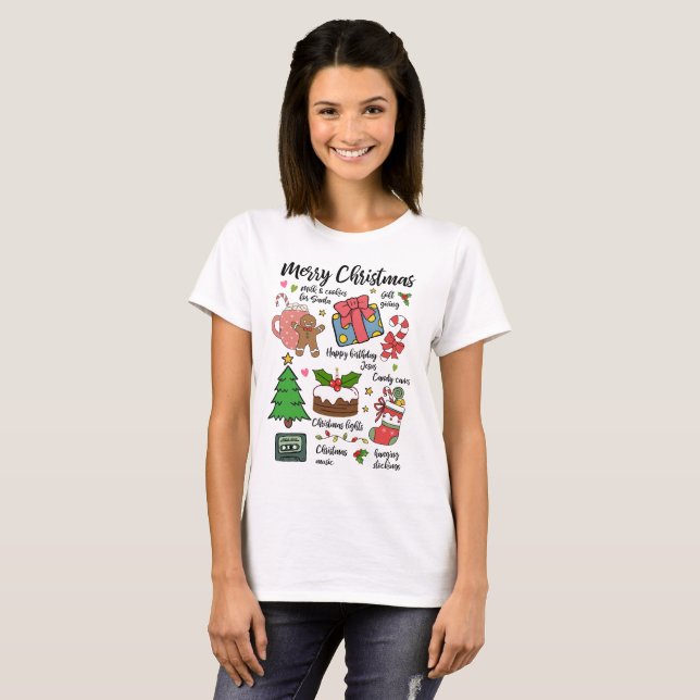 Niedlich frohe Weihnachten T-Shirt (Vorne ganz)