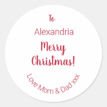 Niedlich frohe Weihnachten von Mama und Vater Mini