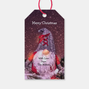 Niedlich frohe Weihnachten Whimsical Gnome Holiday Geschenkanhänger