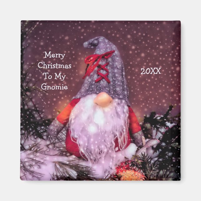 Niedlich frohe Weihnachten Whimsical Gnome Holiday Magnet (Vorne)