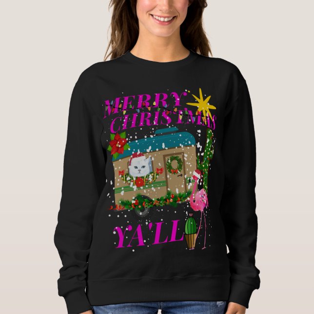 Niedlich frohe Weihnachten Ya'll Southerners Sweatshirt (Vorderseite)