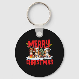 Niedlich Frohe Weihnachts-Beagle Hunde Weihnachtsm Schlüsselanhänger