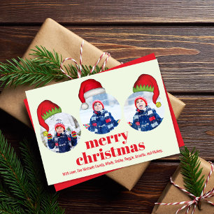 Niedlich frohe Weihnachts-Weihnachtsfoto-Collage Feiertagskarte