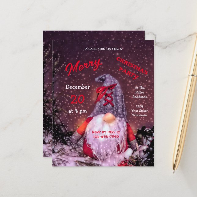 Niedlich frohe Weihnachts-Whimsical-Gnome-Haushalt (Vorderseite/Rückseite Beispiel)