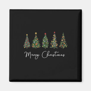 Niedlich frohe Weihnachtsbaum Spaß Frauen Matching Magnet