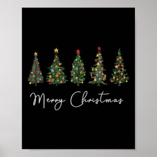 Niedlich frohe Weihnachtsbaum Spaß Frauen Matching Poster