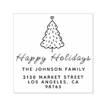 Niedlich frohe Weihnachtsfamilie Rücksendeadresse