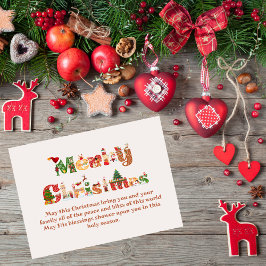Niedlich Frohe Weihnachtskarte Mitteilungskarte