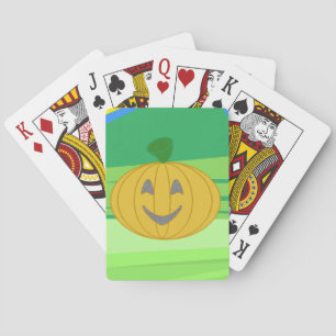 Niedlich-fröhliche Ernte Pumpkin Orange Halloween Spielkarten