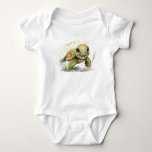 Niedlich fröhlicher Tortoise Baby Bodysuit Strampler