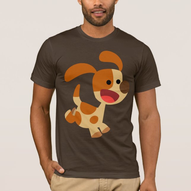 Niedlich Frolcking Cartoon Dog T - Shirt (Vorderseite)