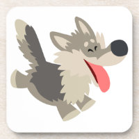 Niedlich Frolicsome Cartoon Wolf Untersetzer Set