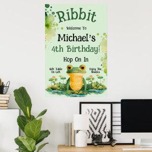 Niedlich Frosch Birthday Party Poster
