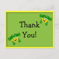 Niedlich Frosch Geburtstag Danke Postcard - Gelb