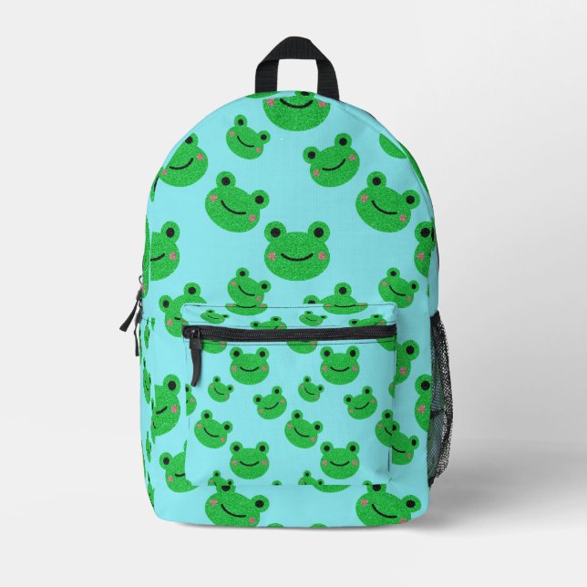 Niedlich Frosch Kids School Bedruckter Rucksack (Vorderseite)