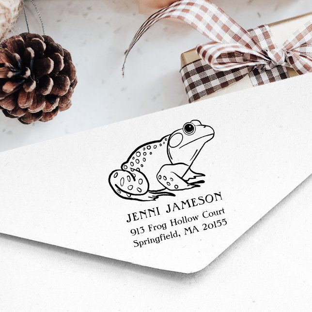 Niedlich Frosch Rücksendeadresse Gummi Briefmarke Gummistempel (Von Creator hochgeladen)