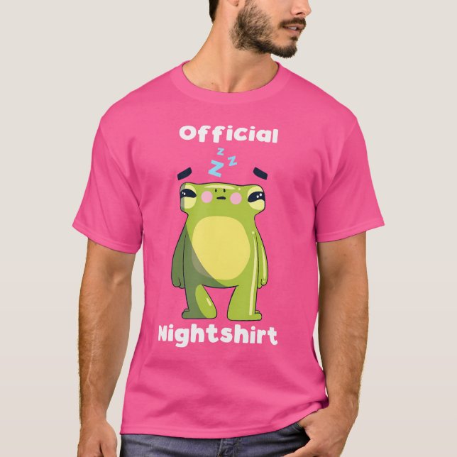 Niedlich Frosch Schlaf Nachtwäsche Nigep Schlaf T-Shirt (Vorderseite)