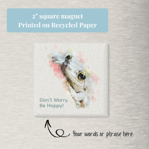 Niedlich Frosch Wasserfarbe Einfaches Quadrat Magn Magnet