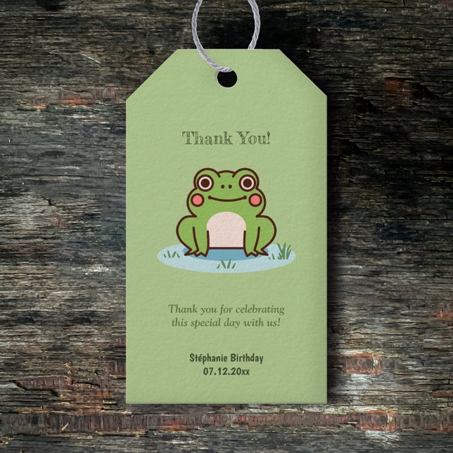 Niedlich Froschgrün Geschenkanhänger (Cute Frog Green Gift Tag)