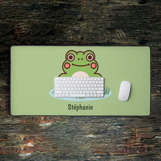 Niedlich Froschgrün Schreibtischunterlage (Cute Frog Green Desk Mat)