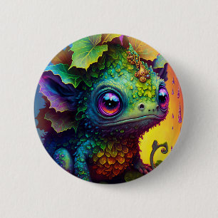 Niedlich Froschmonster Fantasy Art Button