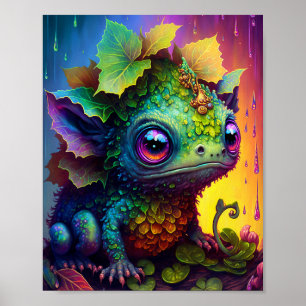 Niedlich Froschmonster Fantasy Art Poster