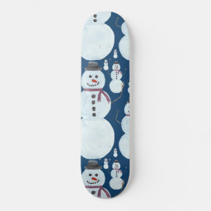 Niedlich Frosty Blue Snowman Wasserfarbmuster Skateboard
