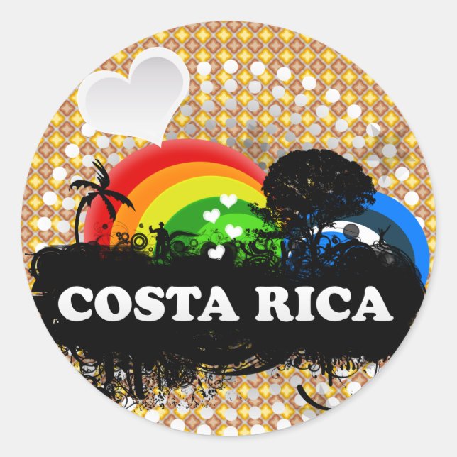 Niedlich Frucht Costa Rica Runder Aufkleber (Vorderseite)