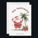 Niedlich Fun Beach Hawaii Mele Kalikimaka Weihnach Feiertagskarte<br><div class="desc">Fun Niedliche Hawaii Beach Weihnachtskarte mit "Mele Kalikimaka"-Text</div>