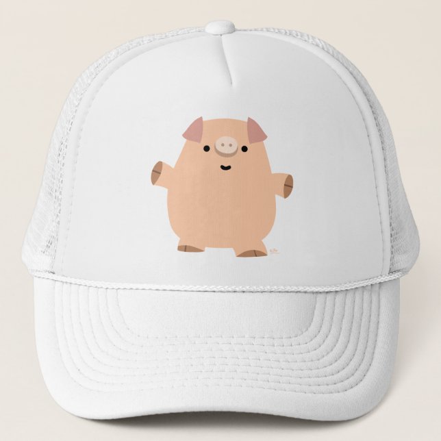 Niedlich Fun Cartoon Pig Hat Truckerkappe (Vorderseite)