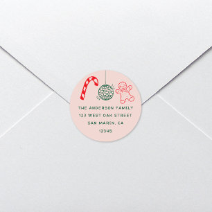 Niedlich Fun Doodles Weihnachtsfeiertag Rücksendea Runder Aufkleber