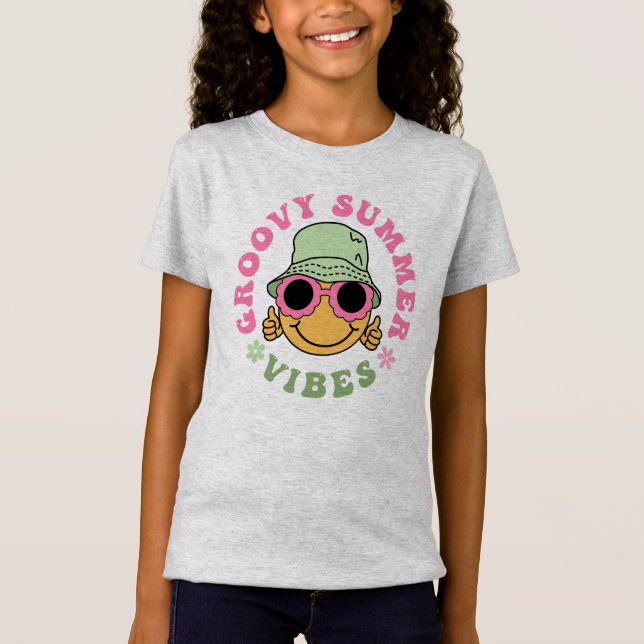 Niedlich Fun Groovy Summer Vibes T-Shirt (Vorderseite)