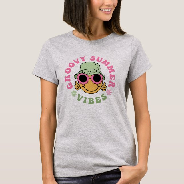 Niedlich Fun Groovy Summer Vibes T-Shirt (Vorderseite)