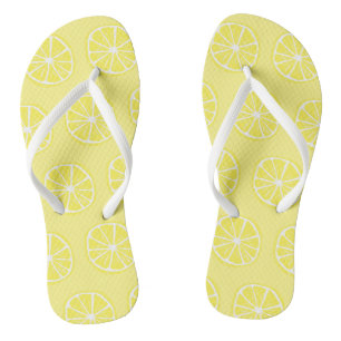 Niedlich Fun Lemon Citrus Slice Muster gelb Flip Flops