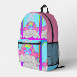 Niedlich Fun Neon Totally 80er Einhorn Pair Bedruckter Rucksack
