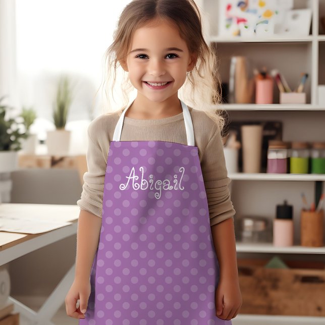 Niedlich Fun Personalisiert Lavender Polka Dot Mus Schürze (Von Creator hochgeladen)