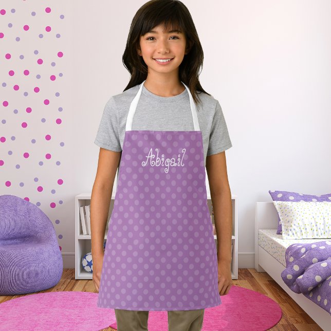 Niedlich Fun Personalisiert Lavender Polka Dot Mus Schürze (Von Creator hochgeladen)