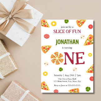 Niedlich Fun Pizza Party Kinder 1 Geburtstag Einladung