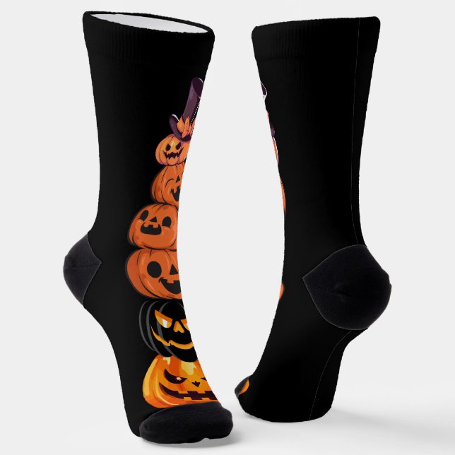 Niedlich Fun Pumpkin Hexenkessel Halloween-Party Socken (Gewinkelt)